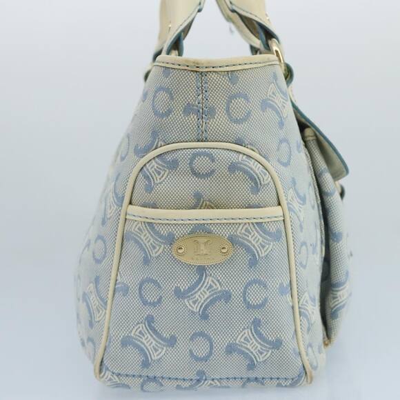 CELINE C Macadam Canvas Hand Bag Light Blue - Picture 5 of 13